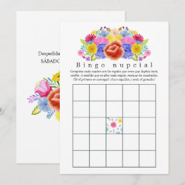 Bingo de Chuveiro de Noiva Floral Fiesta Espanhola