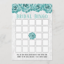 Bingo de Chuveiro de Noiva Floral Suculento Rústic