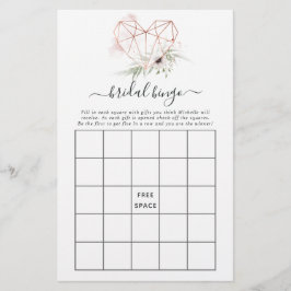 Bingo de Chuveiro de Noiva Geométrico de Eucalipto