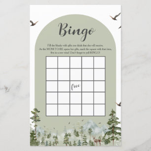 Bingo de Chuvinha de Bebê Floresta Montanha Menino