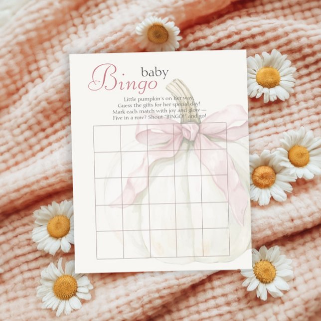 Bingo de Presente de Bebê Pequena Abóbora Rosa Arc (Criador carregado)