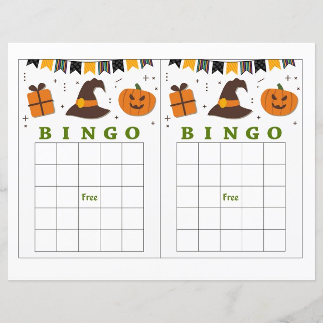 Bingo do Dia das Bruxas, Pumpkin Bonito (Frente)