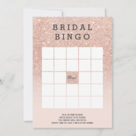 Bingo nupcial rosa dourado falso brilho