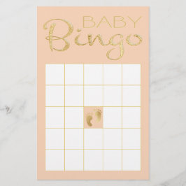 BINGO rosa-chá de fraldas "Clássico Dourado/rosa"