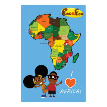 Bino e Fino Eu Amo África Poster Azul