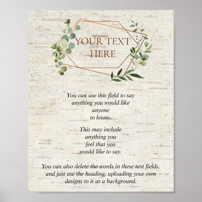 Biqueirão Geométrico Poster de Cobre (Frente)