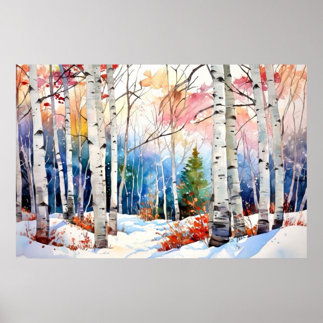 Birch Forest Landscape Poster (Frente)