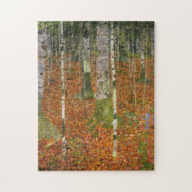Birch Forest por Gustav Klimt Quebra-cabeça (Vertical)