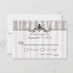 Birch Tree Rustic Nature Weditation RSVP
