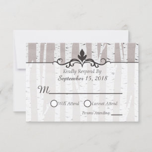 Birch Tree Rustic Nature Weditation RSVP