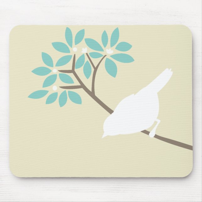 Bird Mousepad Branco (Frente)