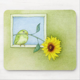 Bird Mousepad Sunflower