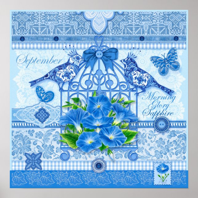 Birdcage Poster do Nascimento e do Gem de setembro (Frente)