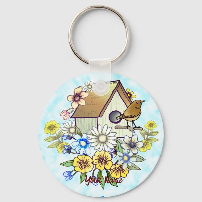 Birdhouse Wren chaveiro (Frente)