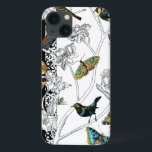 Birds and Butterfly on a Black & White Background<br><div class="desc">Artist Chariklia Zarris is a talented painter and designer. She likes painting birds and wild animals and this picture is no exception. The vivid colors of birds and the butterflies are accentuated by the black and white branches in the background.</div>