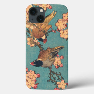 Birds Flowers Hokusai Art Japonês