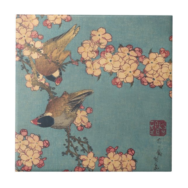 Birds Flowers Hokusai Art Japonês (Frente)