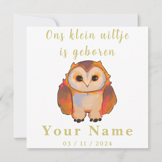 Birth Boy and Girl, sweet little Owl (Frente)