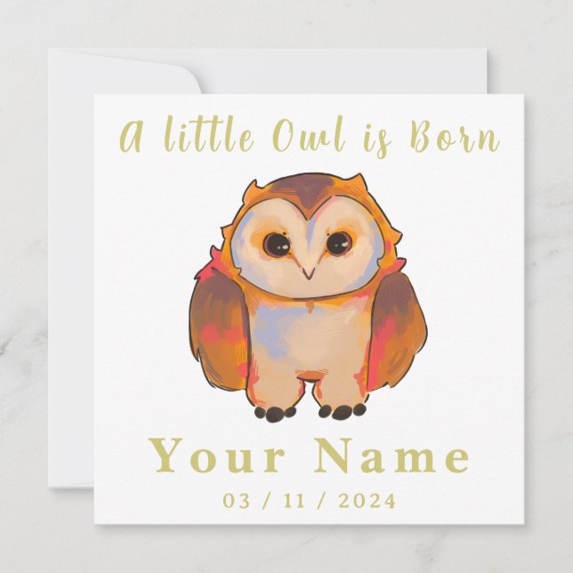 Birth Boy and Girl, sweet little Owl (Frente)