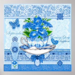 Birth Flower e Gem, setembro, Teacup Poster