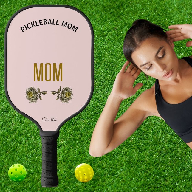 Birth Flower Personalized Pickleball Mom Name Gift (Criador carregado)