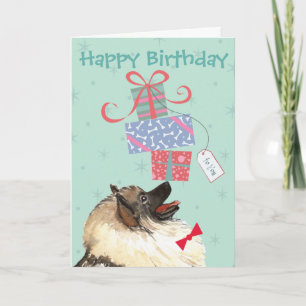 Birthday apresenta cartão Keeshond
