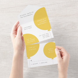 Birthday Balloon Mostard Yellow Party Scandi RSVP