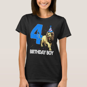 Birthday Boy 4 Roaring Lion Camisetas Selvagem