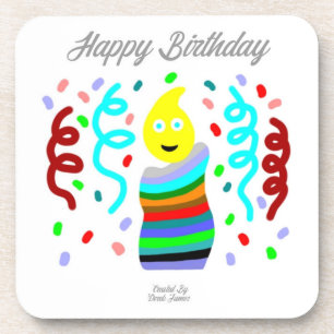 Birthday Candle Saudações Duro Plástico Porta copo