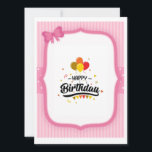 Birthday card pinky<br><div class="desc">This is a pinky shade birthday care for female kids. Every girl will be impressed by this card. Simple and smart birthday card.</div>