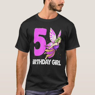 Birthday Girl 5 Mulheres Fairy Love Camisetas Aniv