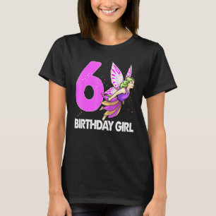 Birthday Girl 6 Mulheres Fairy Love Camisetas Aniv