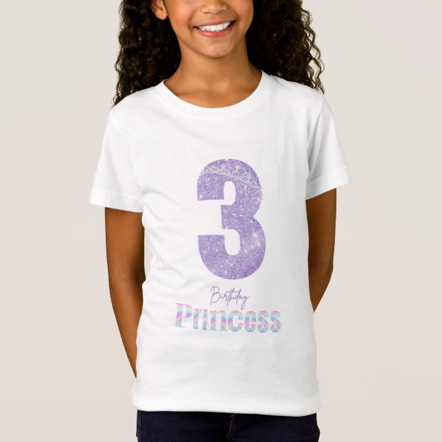 Birthday Girl Princess Camiseta de 3 anos (Frente)