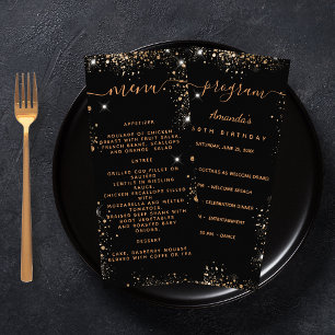 Birthday Progam Menu ouro preto - brilho