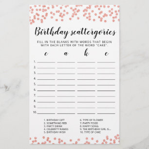 Birthday Scattergories editable
