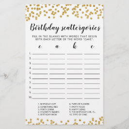 Birthday Scattergories editable