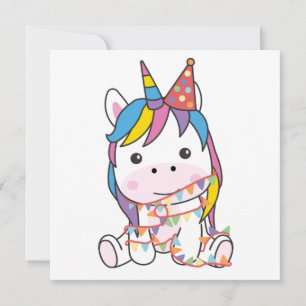 Birthday Unicorn Para Crianças Um Cartão De Férias