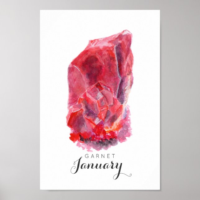 Birthstone de Janeiro - Garnet Watercolor | POSTER (Frente)