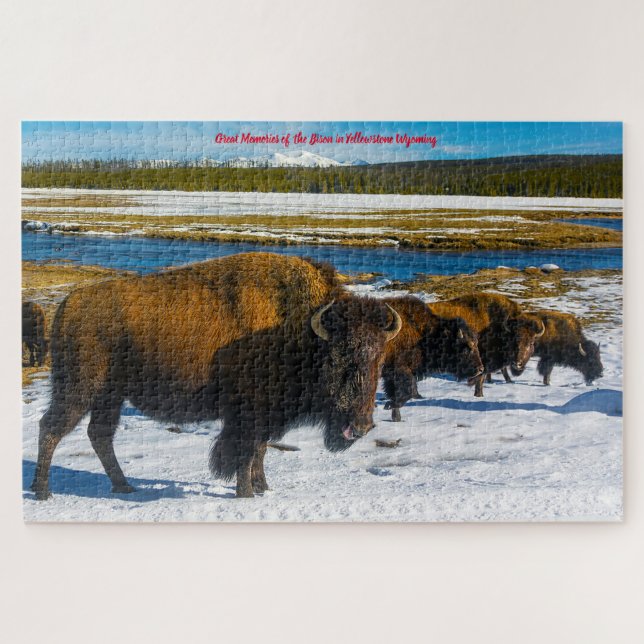 Bisão Yellowstone Wyoming. Quebra-cabeça (Horizontal)