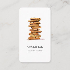 Biscoito de aquarela com cartão de visita de padar