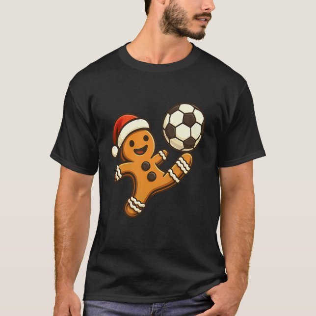 Biscoito de Gengibre Jogando Futebol Camiseta Dive (Frente)