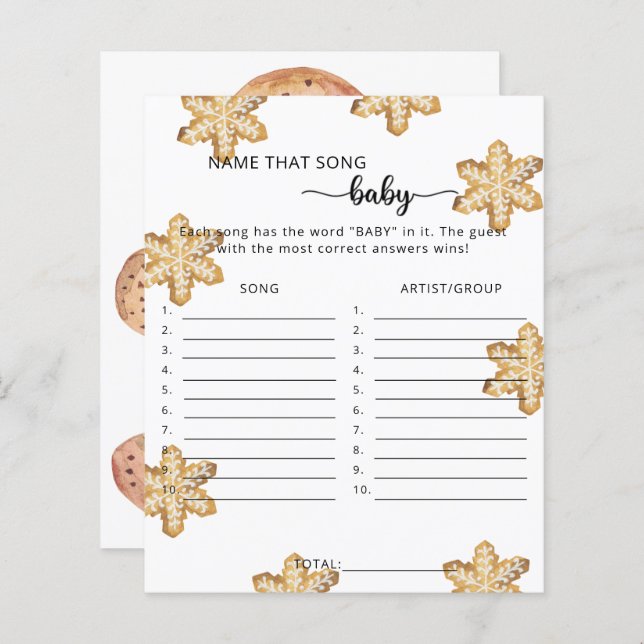 Biscoitos de inverno - dê o nome do jogo do Chá de (Frente/Verso)