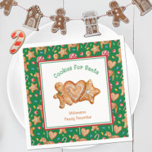 Biscoitos de Natal para Papai Noel Guardanapos Ver