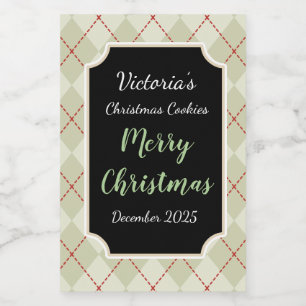 Biscoitos de Natal retrorados etiquetas para prese