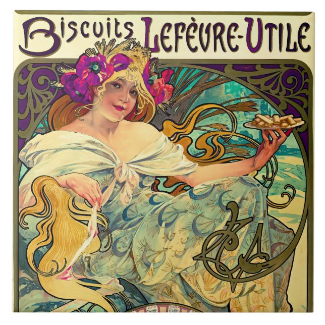 Biscoitos Lefevre-Utile por Alphonse Mucha (1896) (Frente)