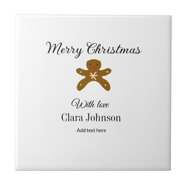 Biscoitos marrons de Natal felizes adicionam nome  (Frente)