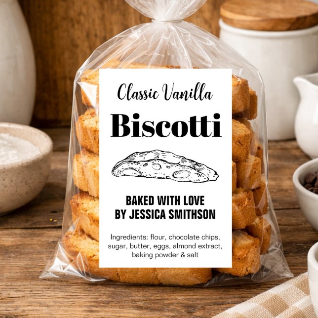 Biscotti Personalizado Caseiro rótulo BIS003tr (Criador carregado)