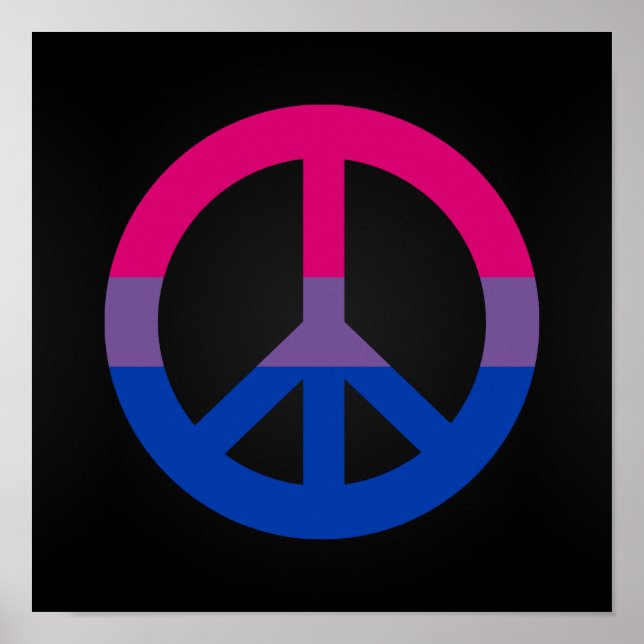 Bisexuality flag peace sign poster (Frente)