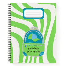 "Bismillah verde vamos aprender!" Caderno