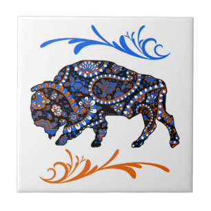 Bison Art Azul Laranja